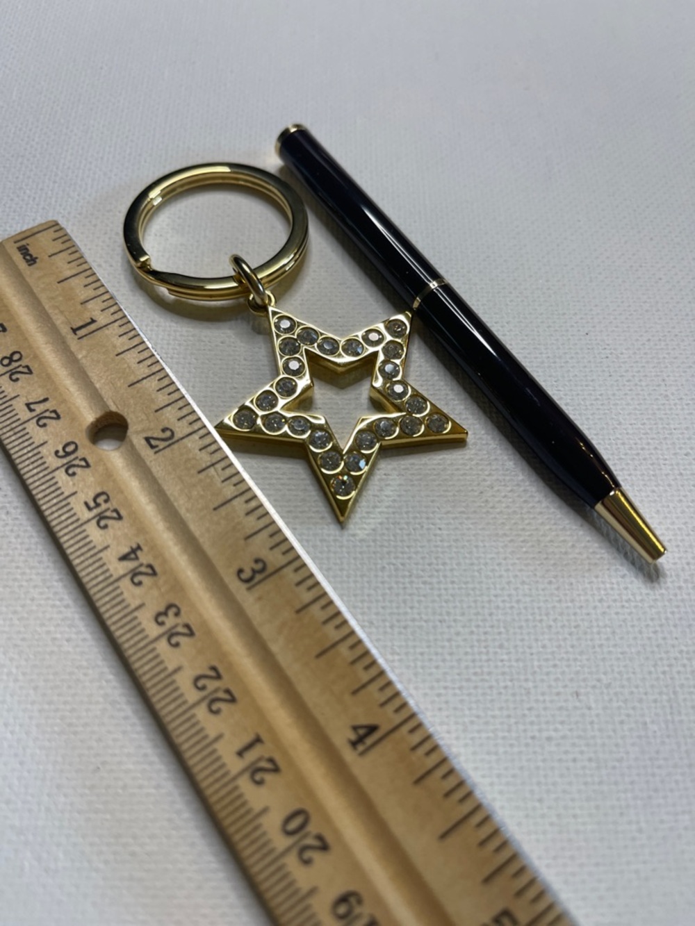 Coach Gold Star Crystal Keychain with Black Coach Pen - Picture 7 of 7